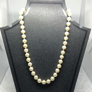 Vintage sterliing silver clasp faux pearl collar necklace quality beads